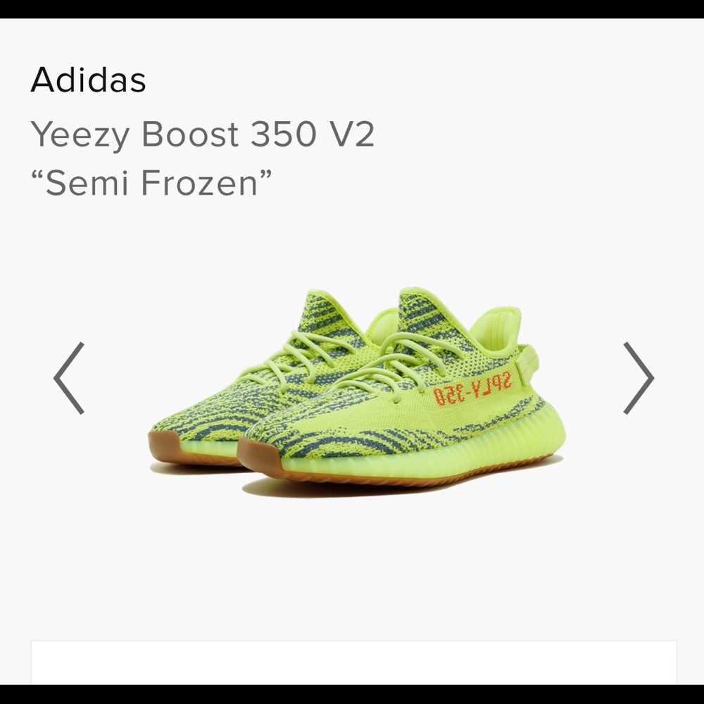 Unisex Yeezy Boost 350 V2 in Semi Frozen Yellow